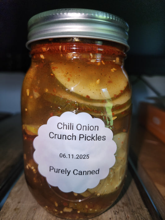 Chili Onion Crunch Pickles